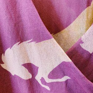 Vintage Sweet Pea Horse Print nylon mesh faux wrap
